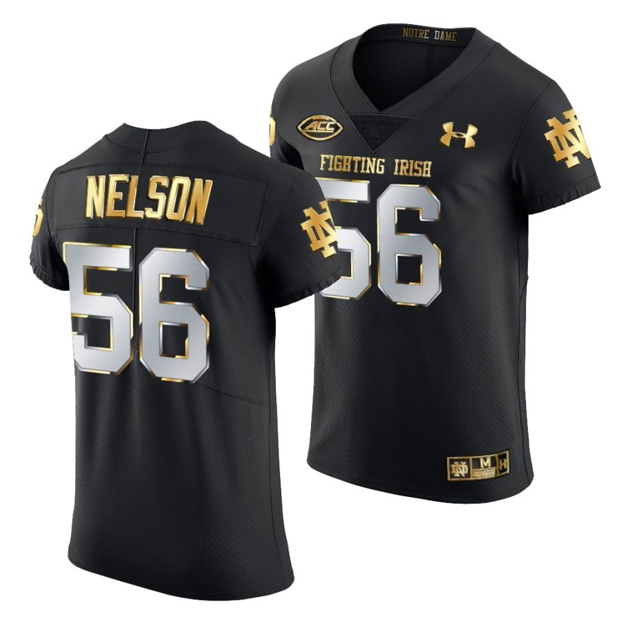 quenton nelson black golden edition notre dame fighting irish jersey