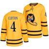 quinnipiac bobcats connor clifton college hockey gold alumni jersey