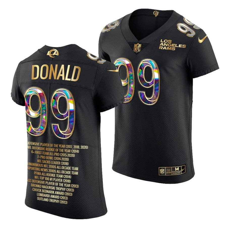 rams aaron donald black career highlights diamond edition jersey