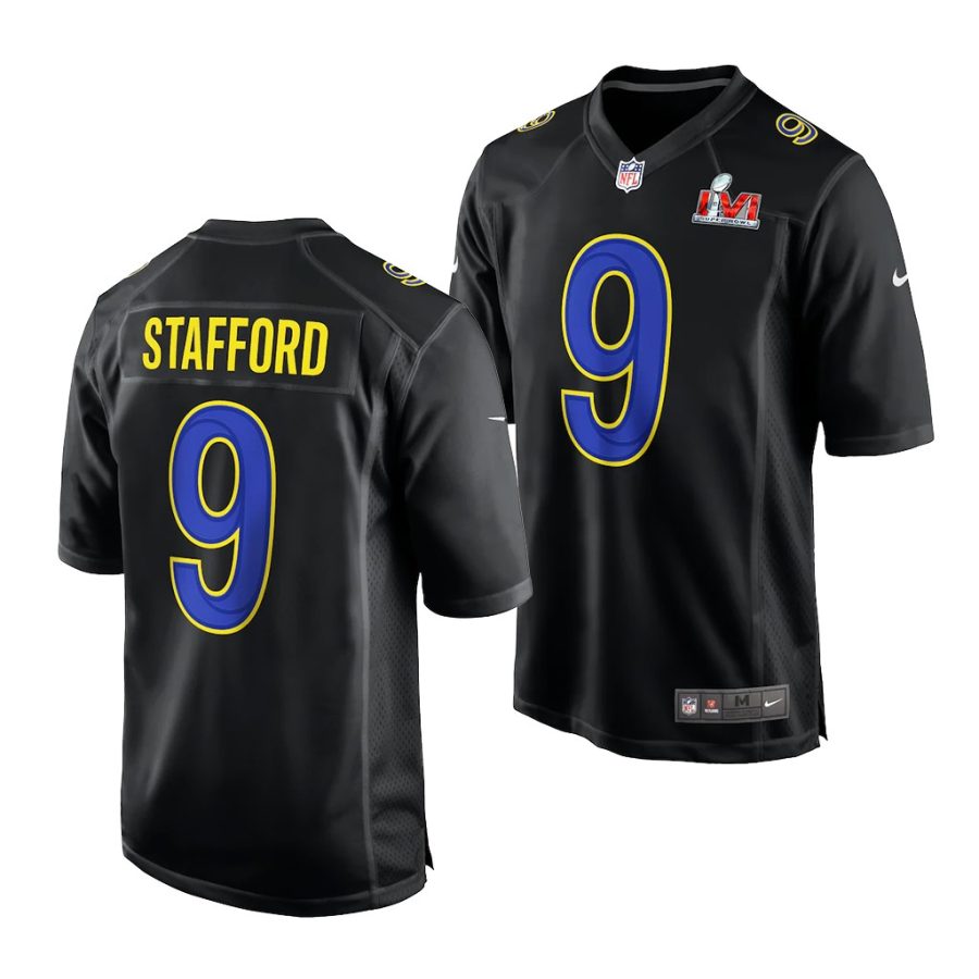 rams matthew stafford black super bowl lvi bound fashion jersey