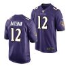 rashod bateman ravens 2021 nfl draft game men's purple jersey