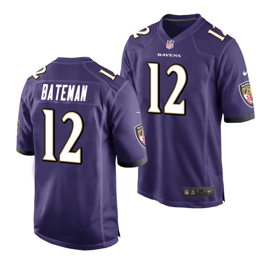 rashod bateman ravens 2021 nfl draft game men's purple jersey