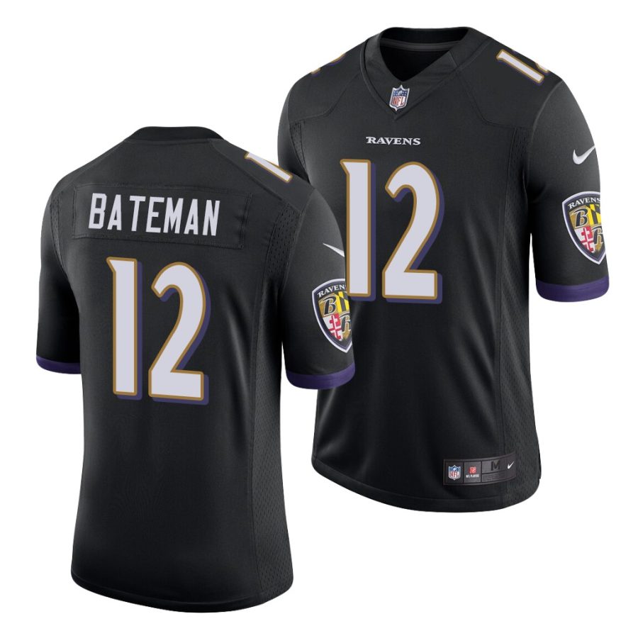 rashod bateman ravens 2021 nfl draft vapor limited men's black jersey