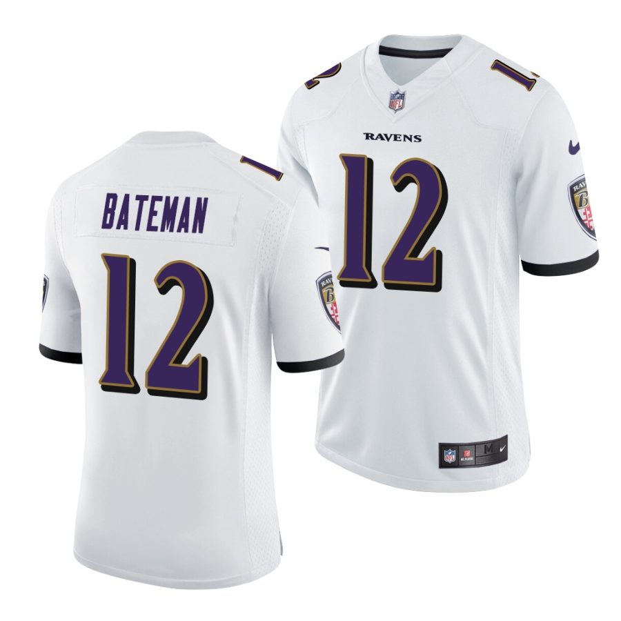 rashod bateman ravens 2021 nfl draft vapor limited men's white jersey