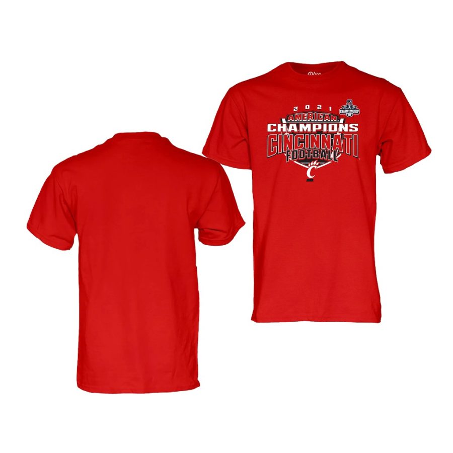 red 2021 aac football conference championslocker room cincinnati bearcats shirt