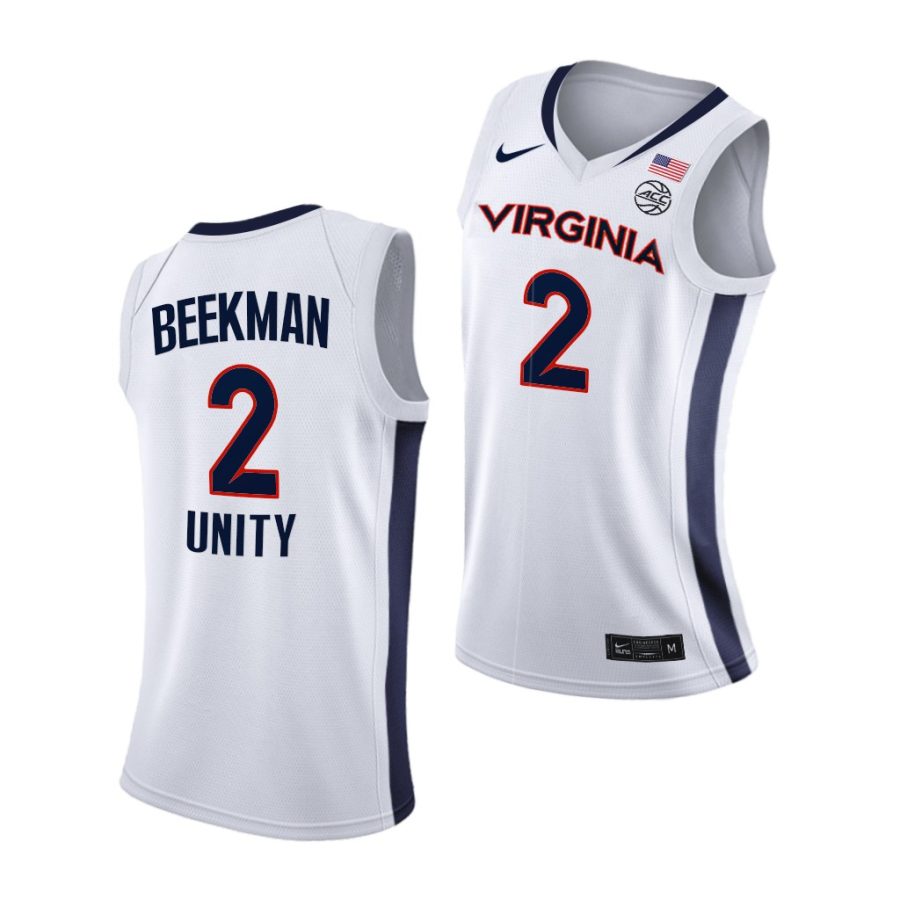 reece beekman virginia cavaliers white unity 2021 new brand jersey