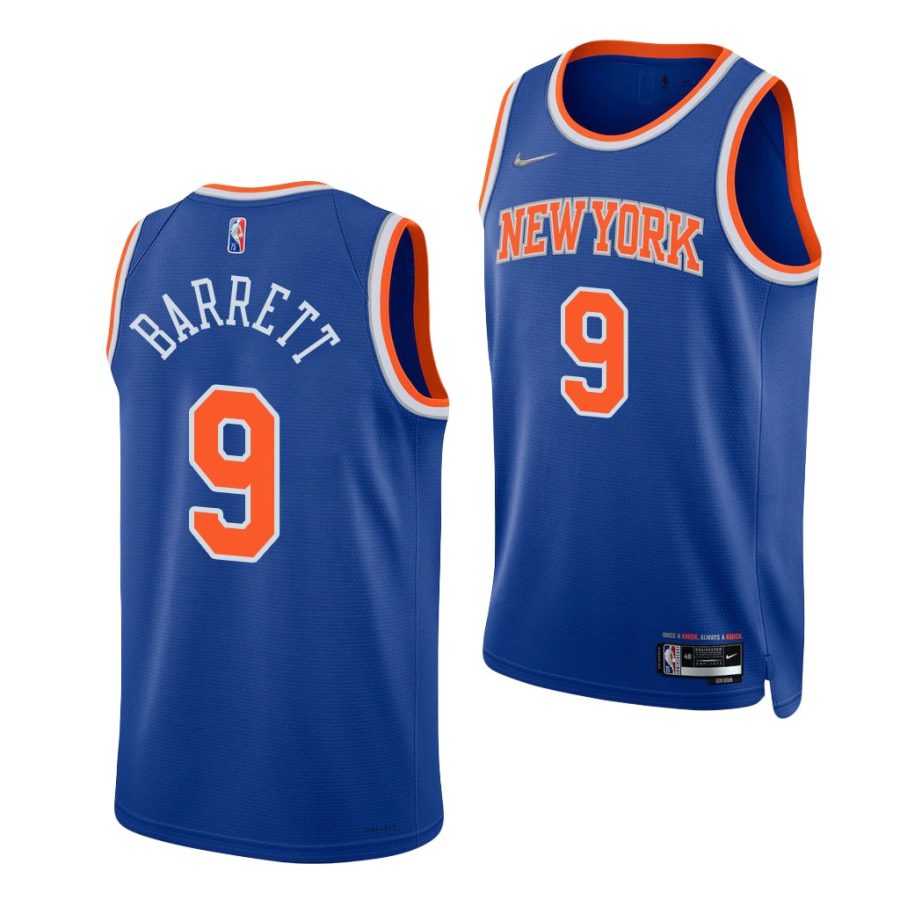 rj barrett knicks icon edition blue 75th anniversary duke blue devils 2019 draft jersey