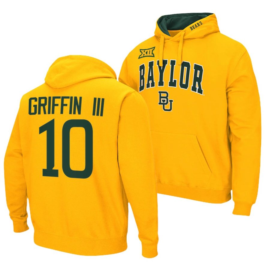 robert griffin iii gold men colosseum arch logo baylor bears hoodie