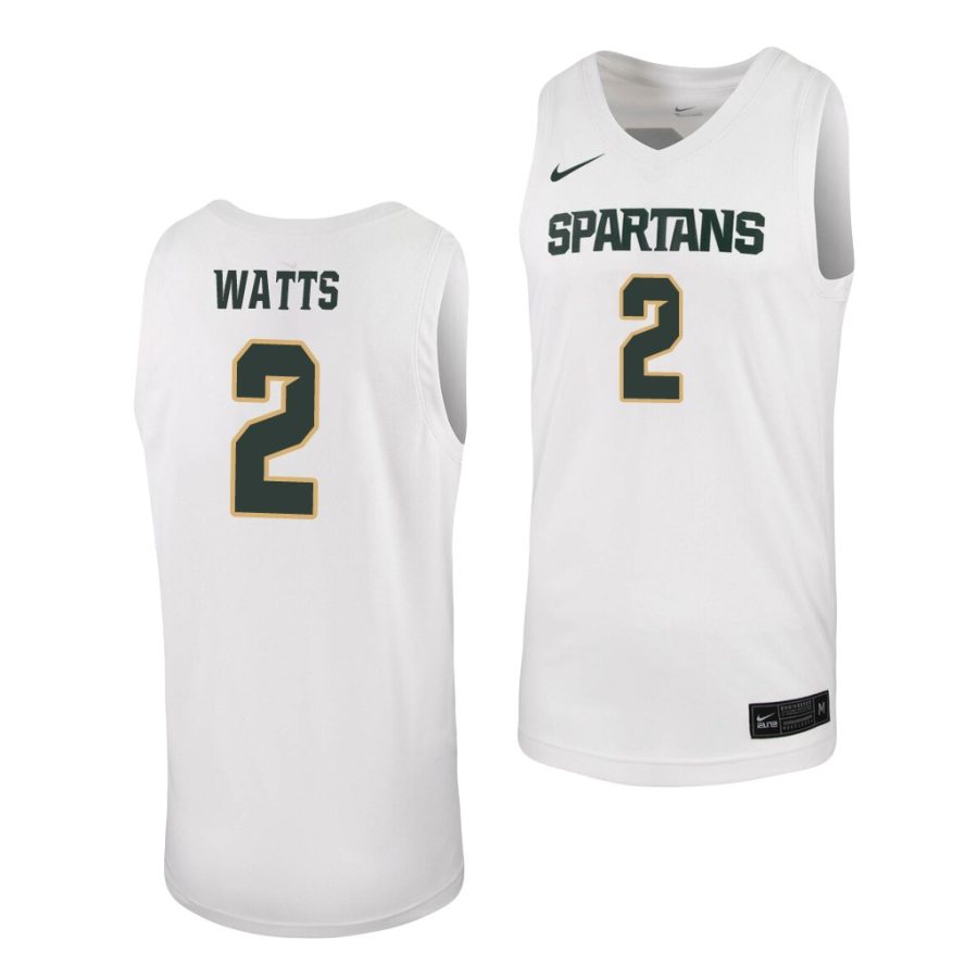 rocket watts white replica michigan state spartans jersey