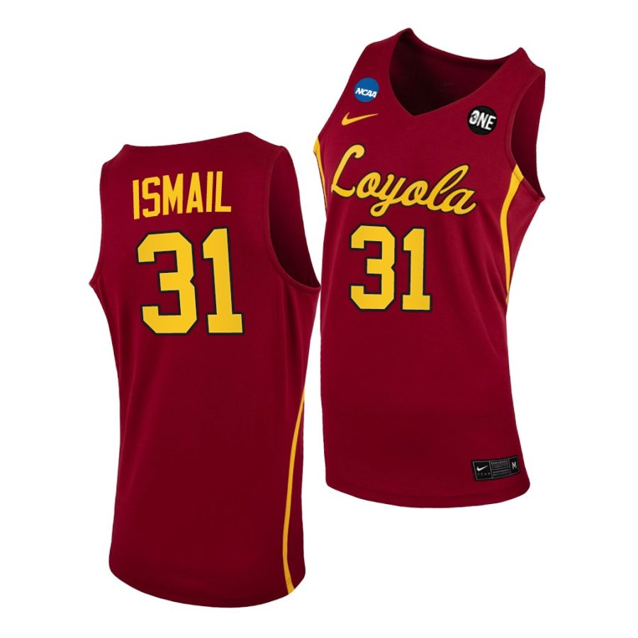 sami ismail maroon 2021 march madness sweet 16 loyola chicago ramblers jersey