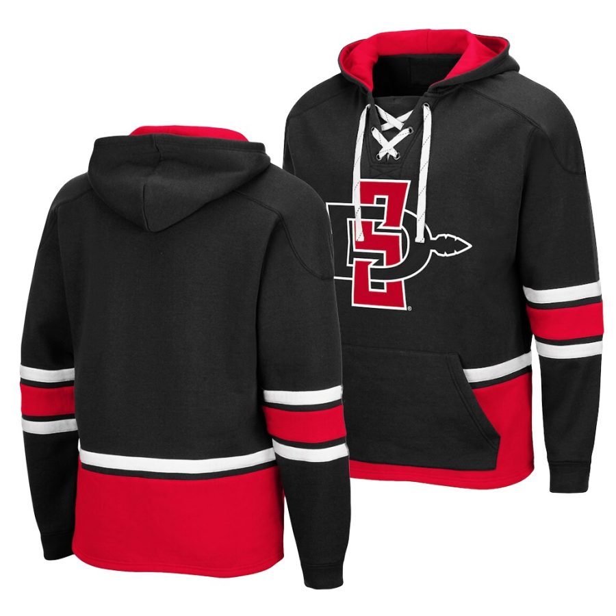 san diego state aztecs black college hockey 3.0 lace up pullover hoodie