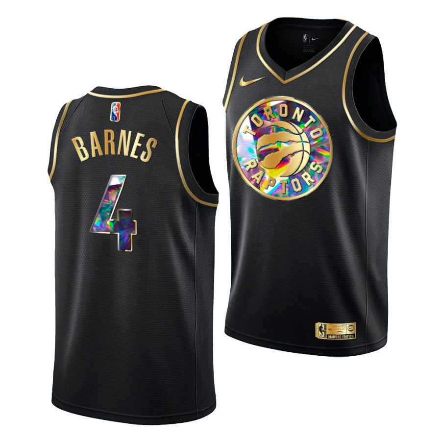 scottie barnes raptors diamond logo black golden edition 2021 22 jersey