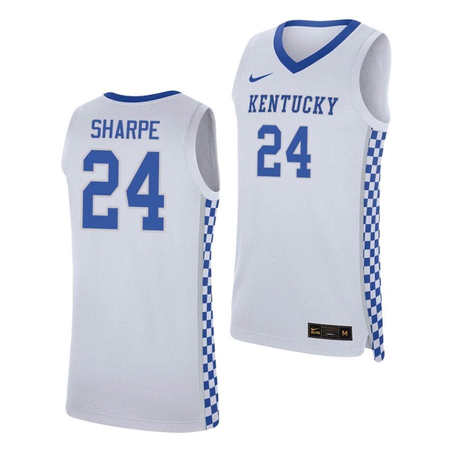 shaedon sharpe white home kentucky wildcats jersey