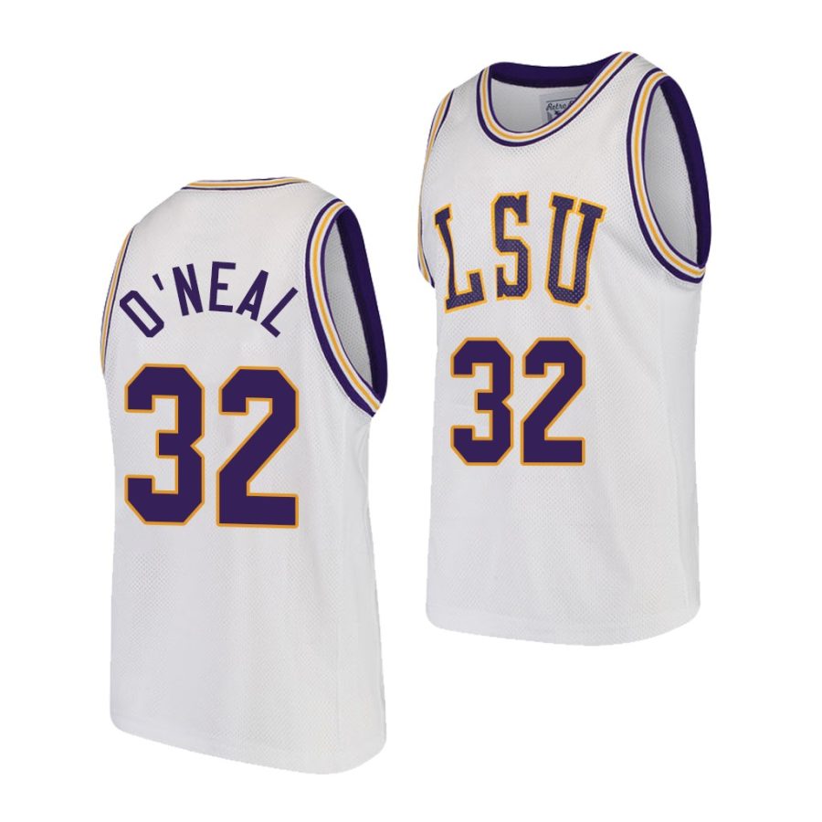 shareef o'neal white college basketball lsu tigers jersey