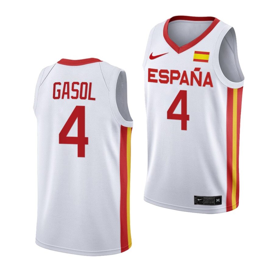 spain team pau gasol white 2021 tokyo olymipcs limited jersey