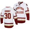 spencer knight ncaa college hockey white replica jersey