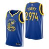 stephen curry royal 2974th 3 points goat shooter jersey