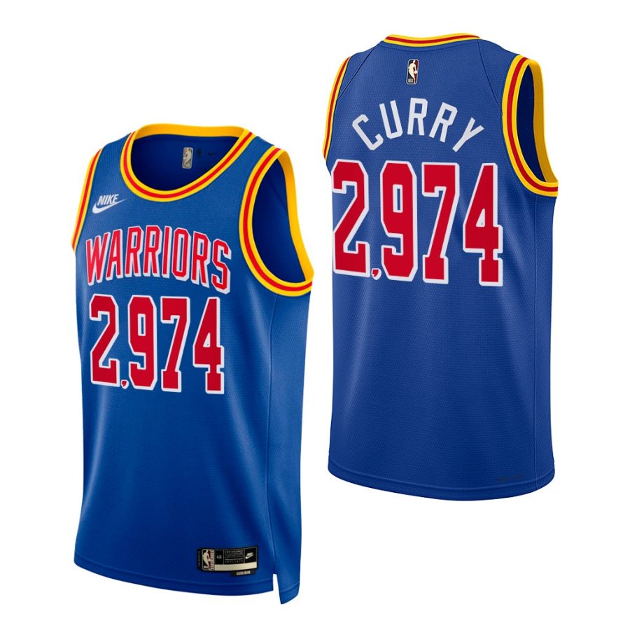 stephen curry royal nba all time 3 point king 2974 jersey