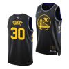 stephen curry warriors city 75th anniversary black davidson wildcats diamond jersey