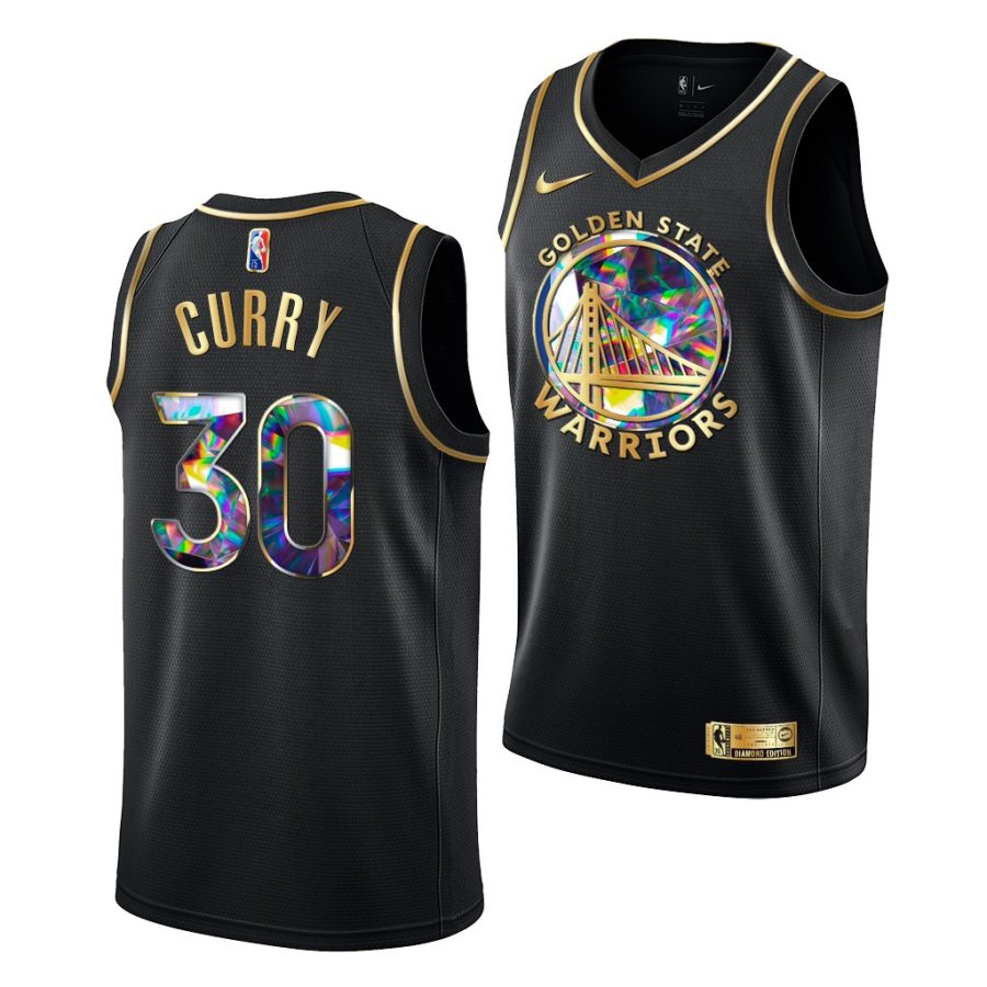 stephen curry warriors nba 75th season black diamond logo jersey