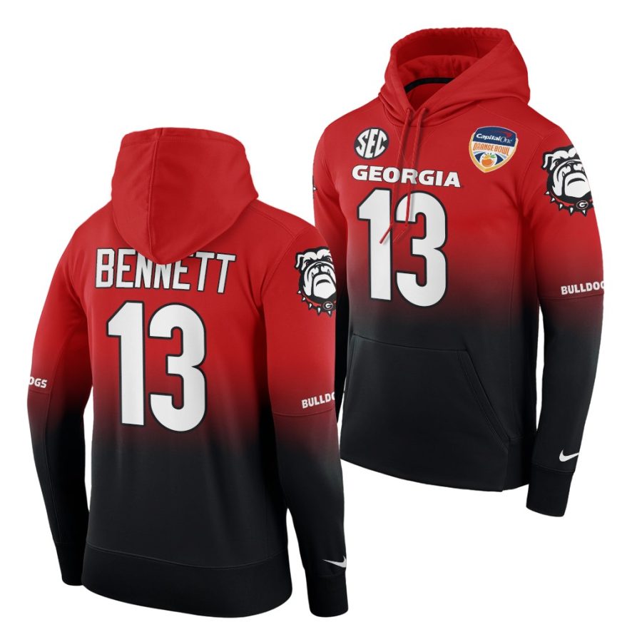 stetson bennett black red 2021 orange bowl color crash hoodie