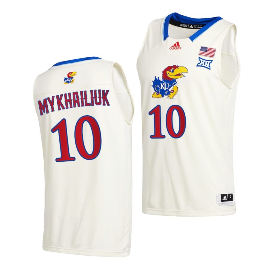 sviatoslav mykhailiuk cream college basketball kansas jayhawks jersey