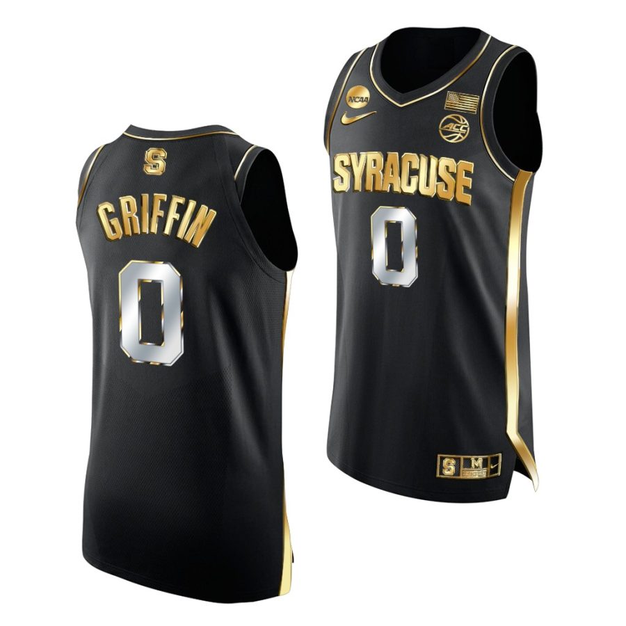 syracuse orange alan griffin 2021 march madness sweet 16 golden authentic black jersey