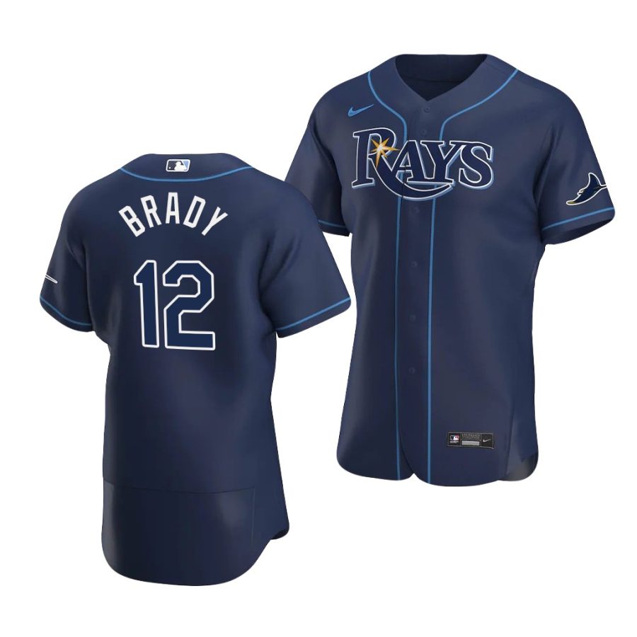 tampa bay rays tom brady navy alternate authentic baseball jersey