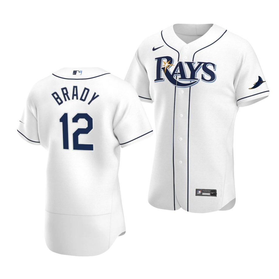 tampa bay rays tom brady white home authentic baseball jersey