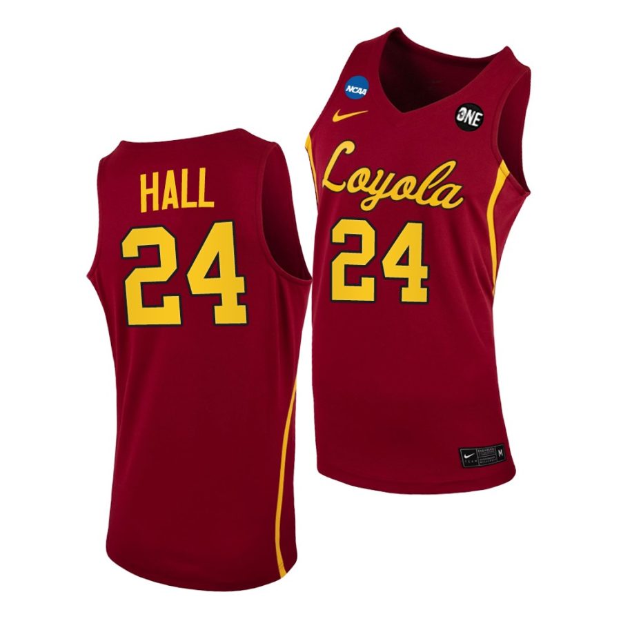 tate hall maroon 2021 march madness sweet 16 loyola chicago ramblers jersey