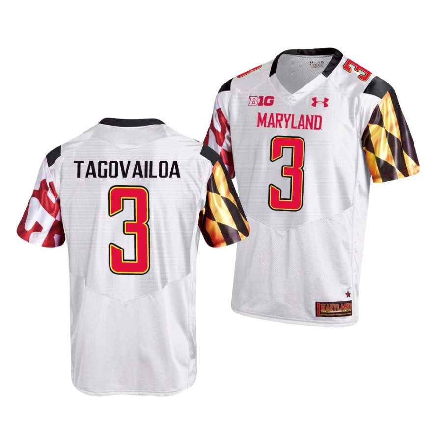 taulia tagovailoa white college football maryland terrapins jersey