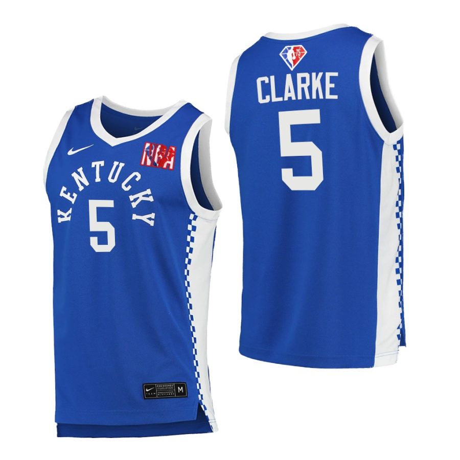 terrence clarke blue 2021 nba draft kentucky wildcats jersey 0