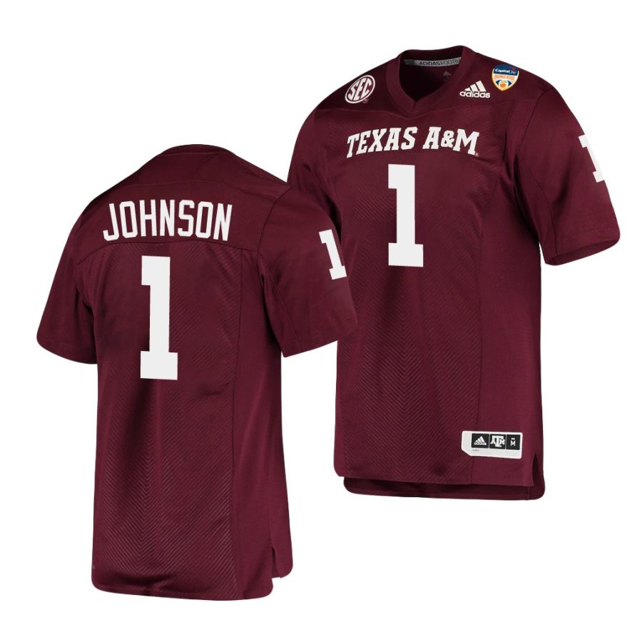 texas a&m aggies buddy johnson maroon 2021 orange bowl men's jersey