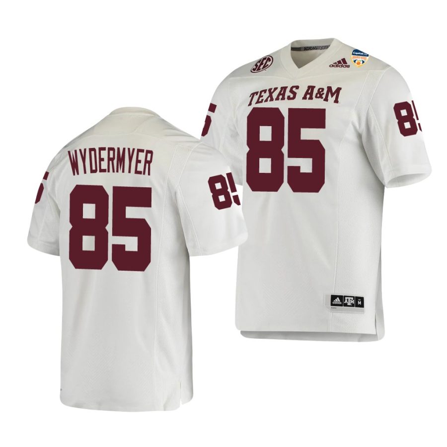 texas a&m aggies jalen wydermyer white 2021 orange bowl college football jersey