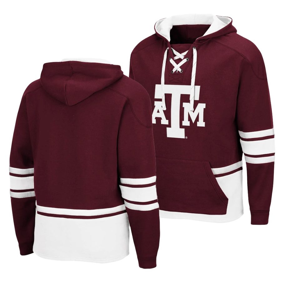 texas a&m aggies maroon college hockey 3.0 lace up hoodie