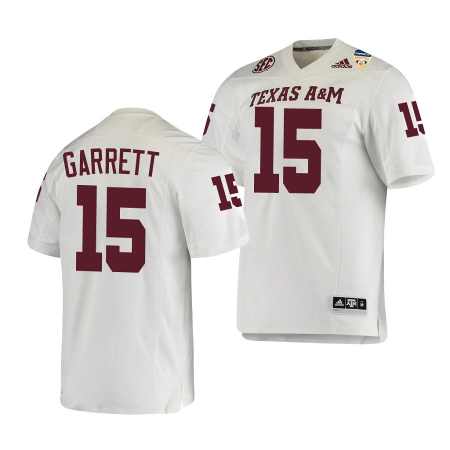 texas a&m aggies myles garrett white 2021 orange bowl college football jersey