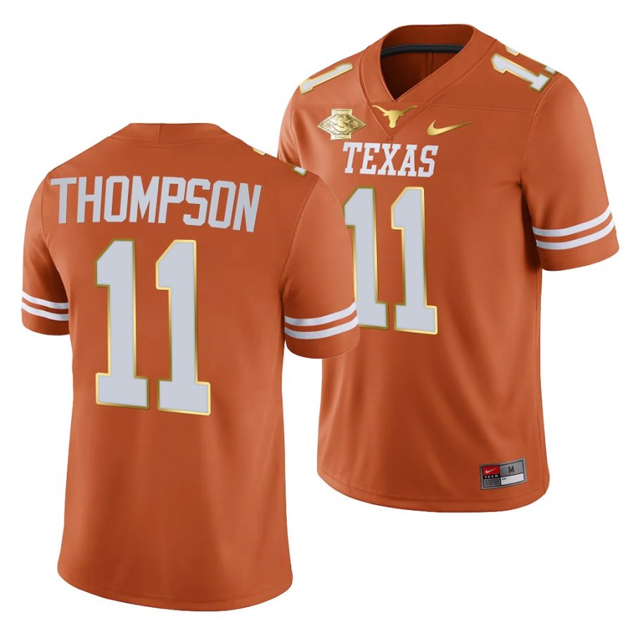 texas longhorns casey thompson orange 2021 red river showdown men jersey