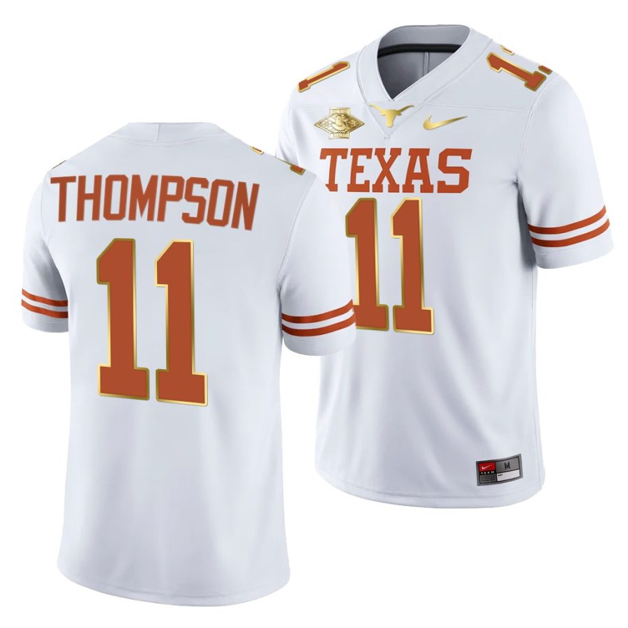 texas longhorns casey thompson white 2021 red river showdown men jersey