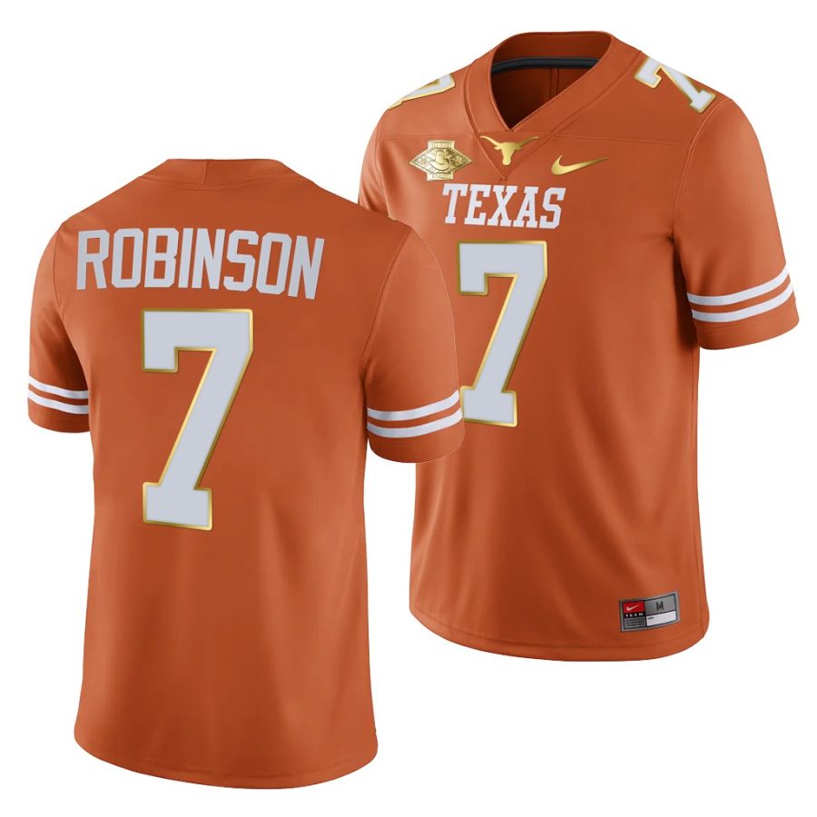 texas longhorns keilan robinson orange 2021 red river showdown men jersey