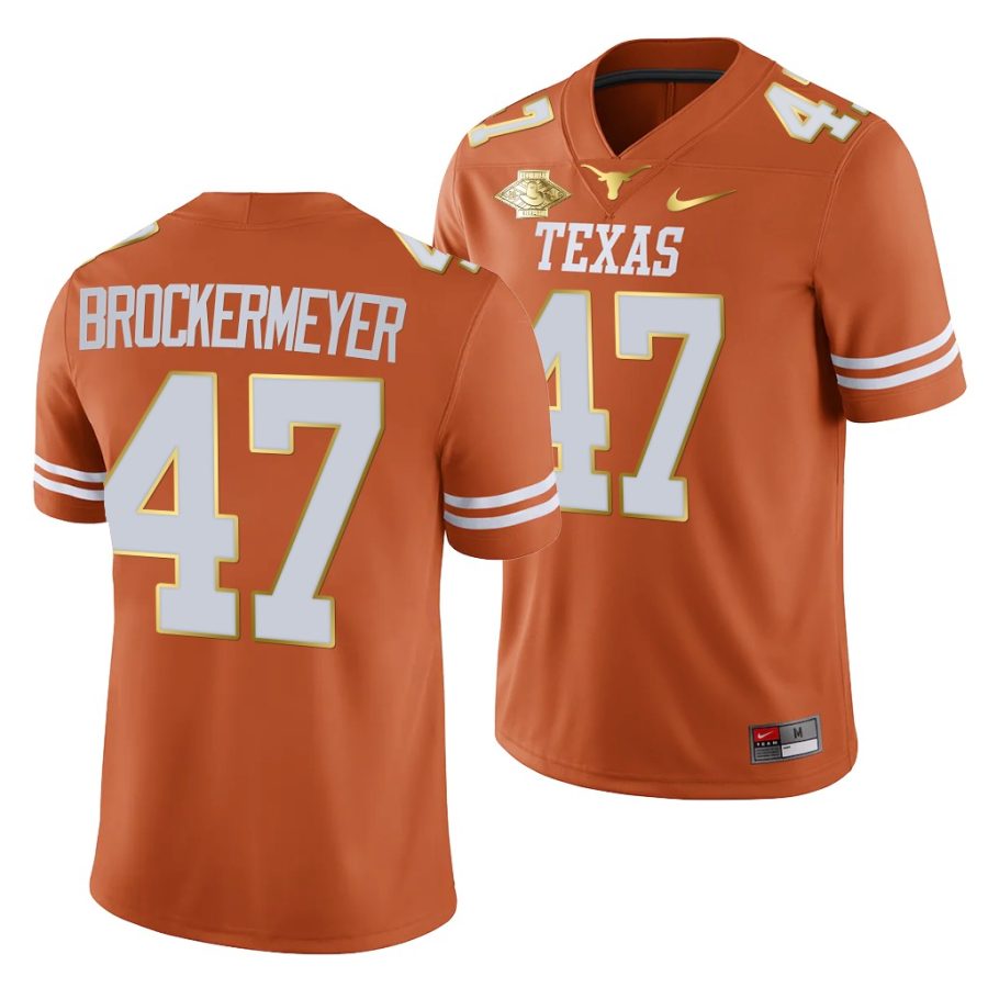 texas longhorns luke brockermeyer orange 2021 red river showdown men jersey