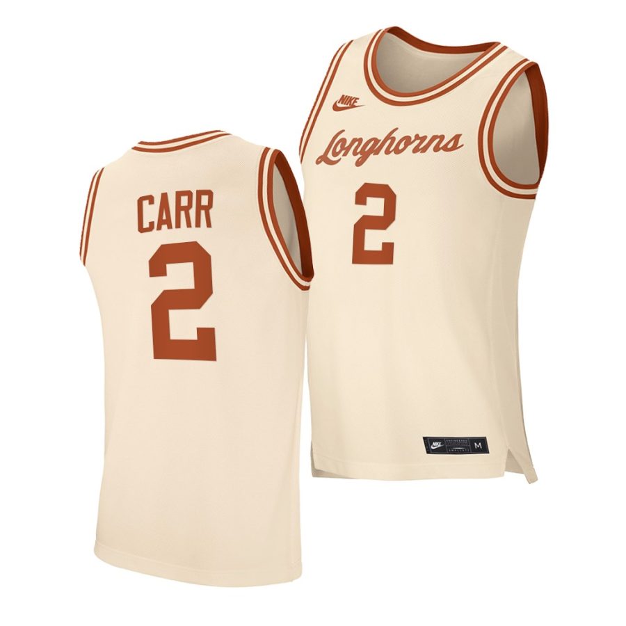 texas longhorns marcus carr white retro 2021 top transfers jersey