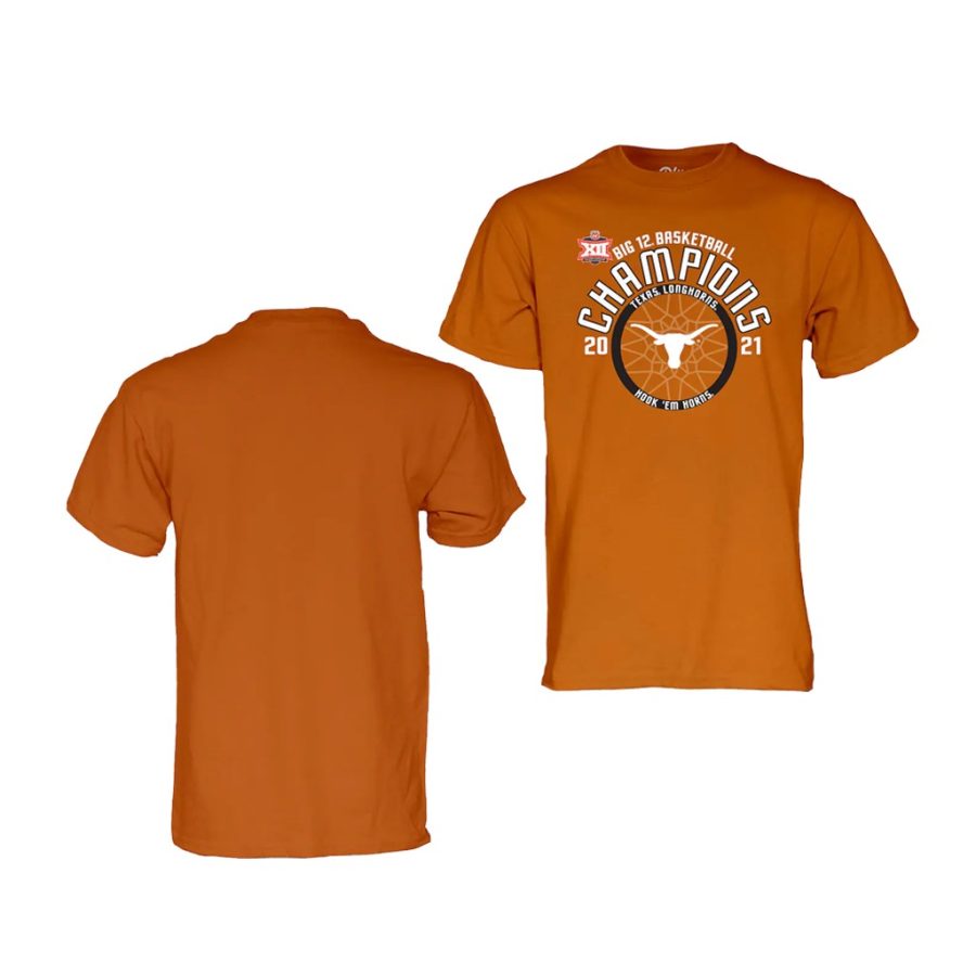 texas longhorns orange 2021 big 12 conference tournament champions blue 84 men t shirt