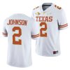 texas longhorns roschon johnson white 2021 red river showdown men jersey