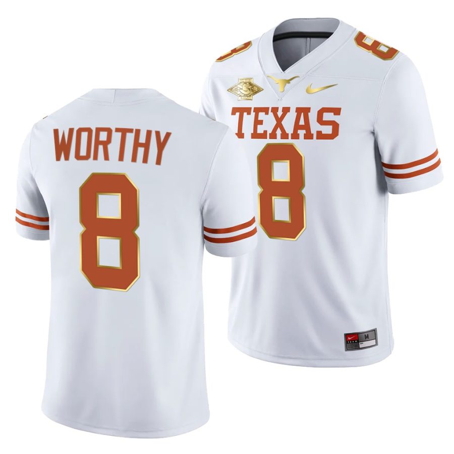 texas longhorns xavier worthy white 2021 red river showdown men jersey