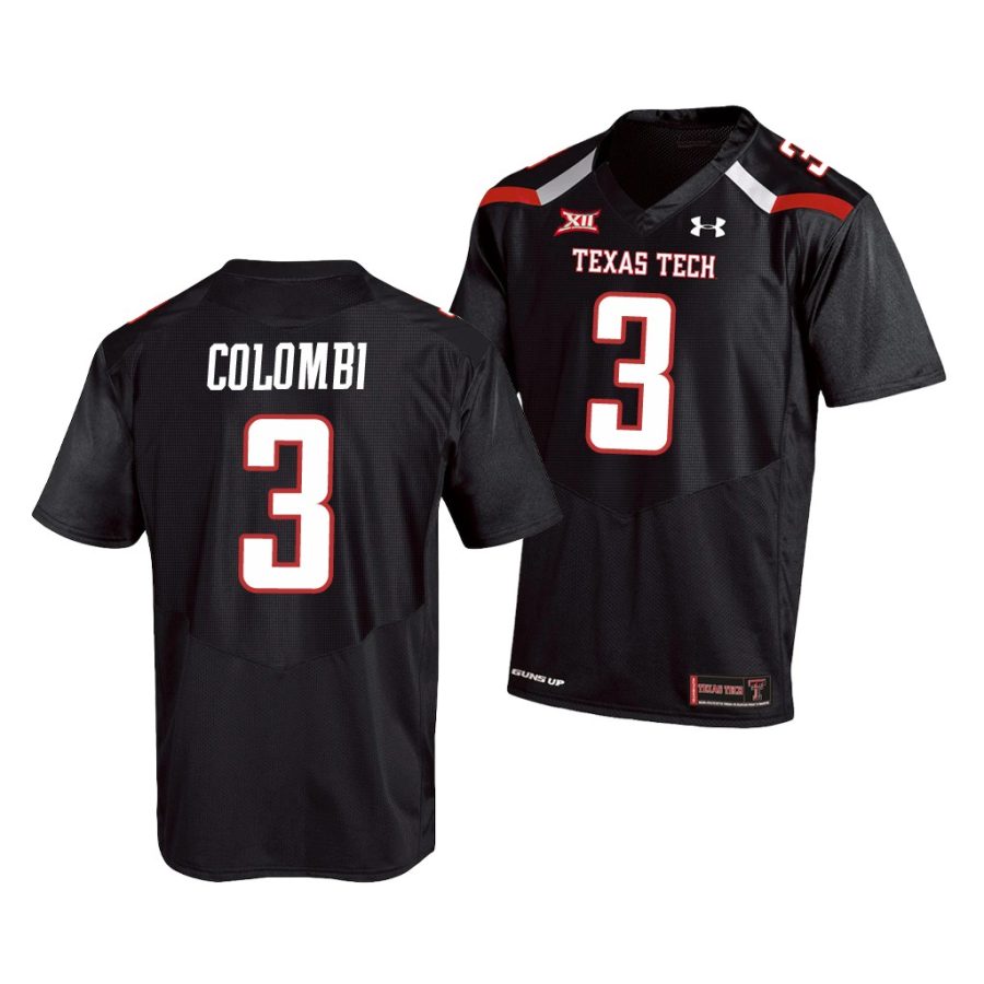 texas tech red raiders henry colombi black college football men's jersey