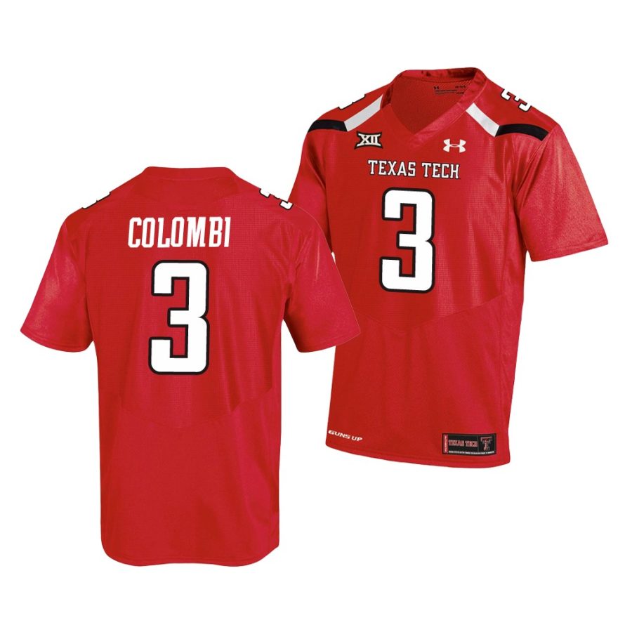 texas tech red raiders henry colombi red college football men's jersey