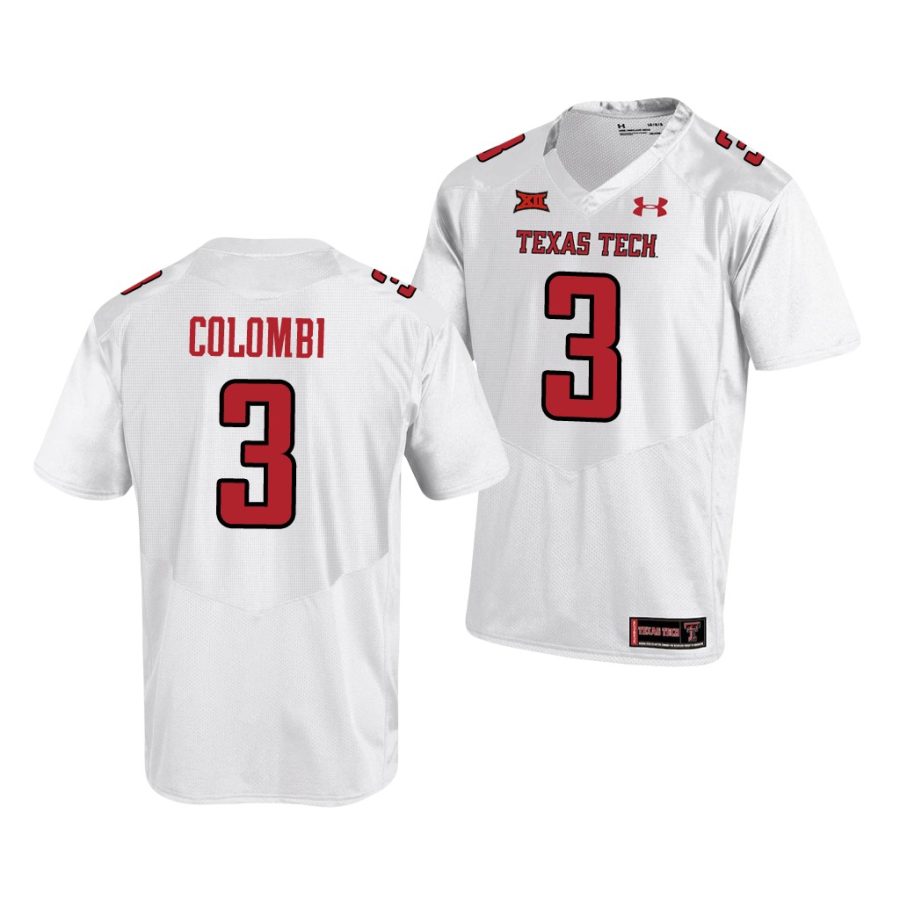 texas tech red raiders henry colombi white college football men's jersey