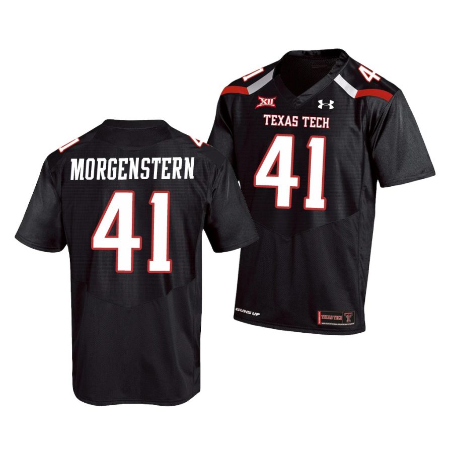 texas tech red raiders jacob morgenstern black college football men's jersey