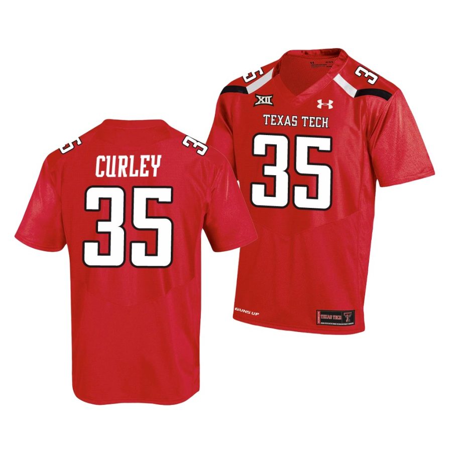 texas tech red raiders patrick curley red college football men's jersey