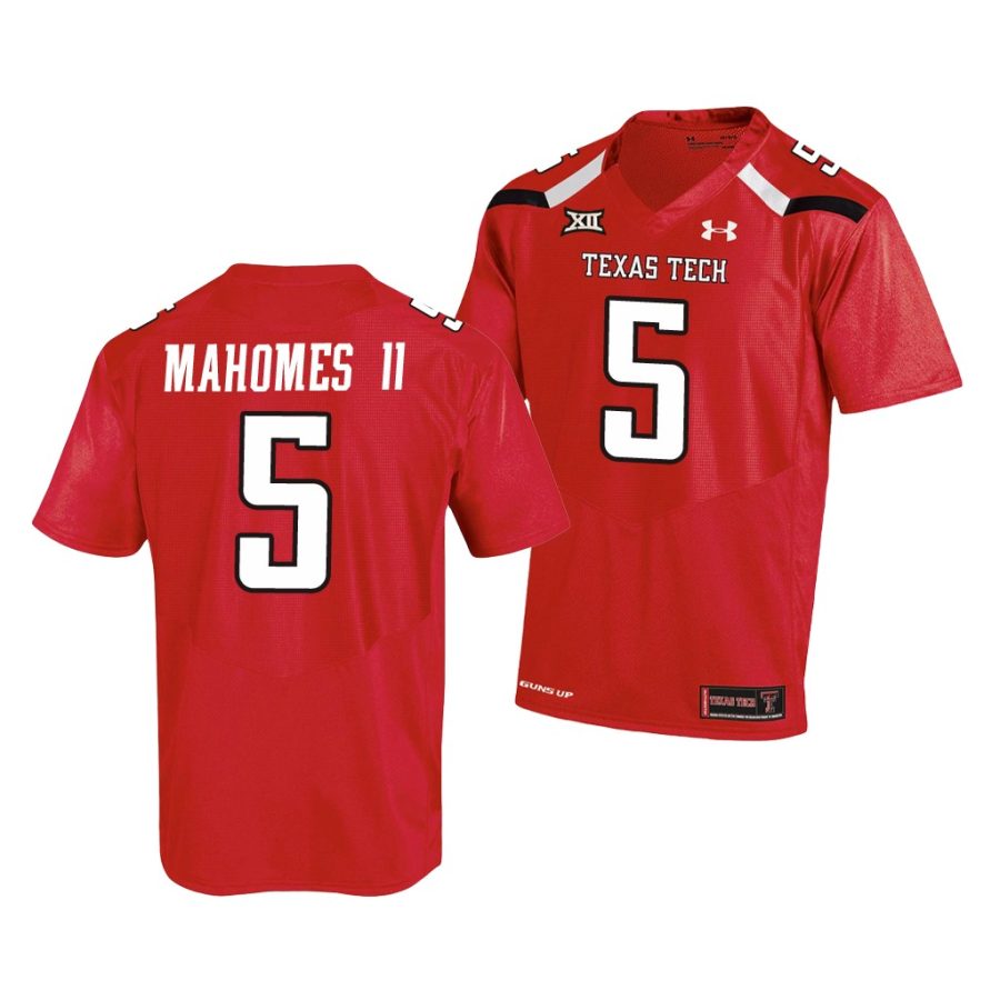 texas tech red raiders patrick mahomes ii red college football men's jersey